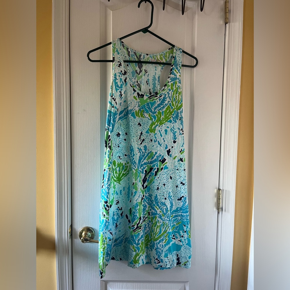 Lilly Pulitzer Blue and Green Sleeveless Dress New W/O Tags